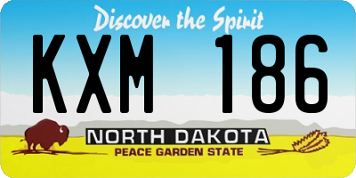 ND license plate KXM186