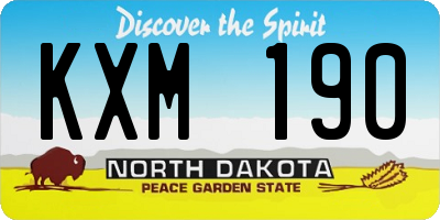 ND license plate KXM190