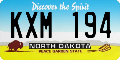 ND license plate KXM194