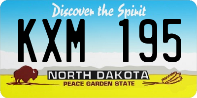 ND license plate KXM195