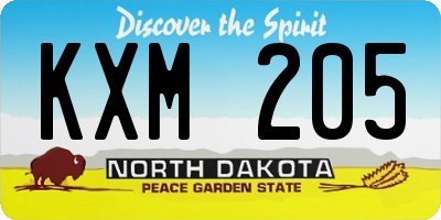 ND license plate KXM205