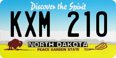 ND license plate KXM210