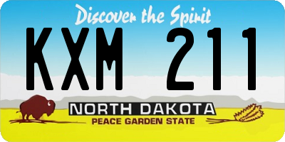 ND license plate KXM211