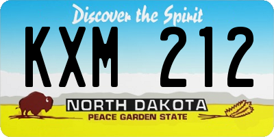 ND license plate KXM212