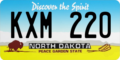 ND license plate KXM220