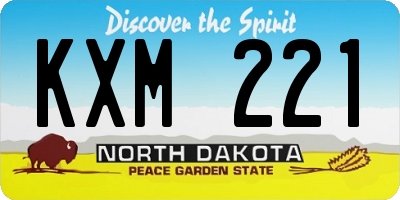 ND license plate KXM221