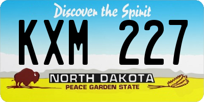 ND license plate KXM227