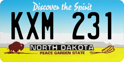 ND license plate KXM231