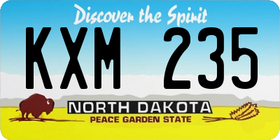 ND license plate KXM235
