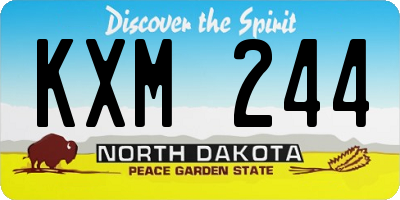 ND license plate KXM244