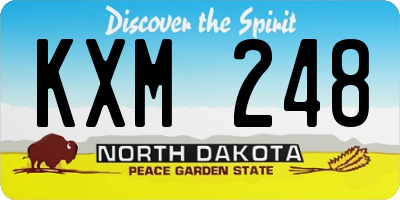 ND license plate KXM248
