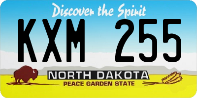 ND license plate KXM255