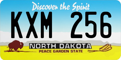 ND license plate KXM256