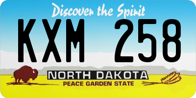 ND license plate KXM258