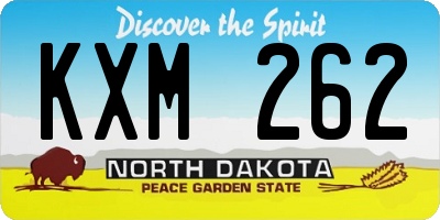 ND license plate KXM262