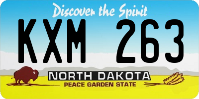 ND license plate KXM263