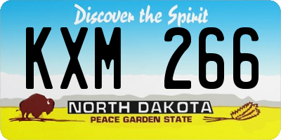 ND license plate KXM266