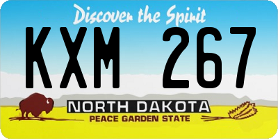 ND license plate KXM267