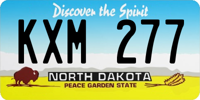 ND license plate KXM277