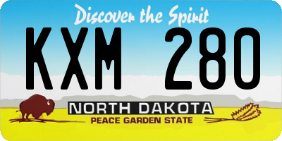 ND license plate KXM280
