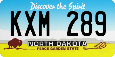 ND license plate KXM289