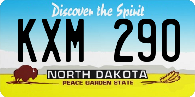 ND license plate KXM290