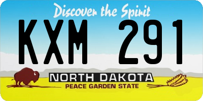 ND license plate KXM291