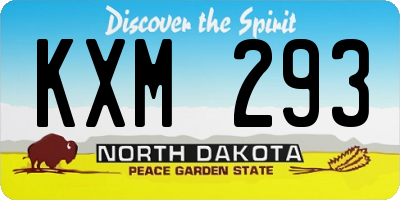 ND license plate KXM293