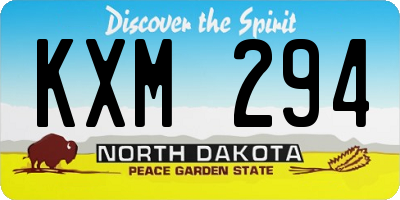 ND license plate KXM294