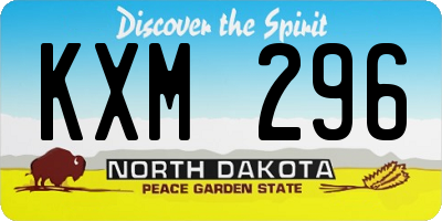 ND license plate KXM296
