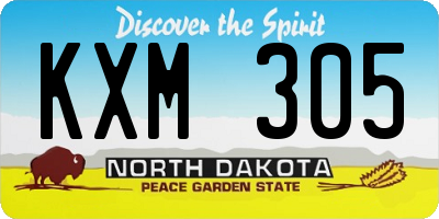 ND license plate KXM305