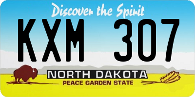 ND license plate KXM307