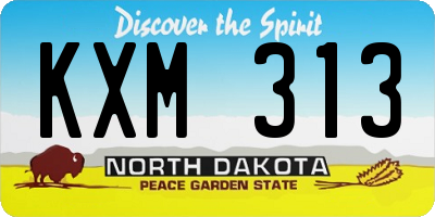 ND license plate KXM313