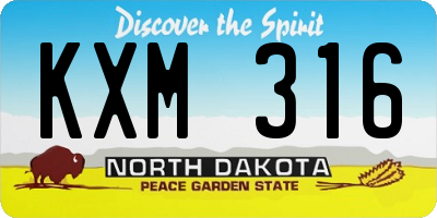 ND license plate KXM316