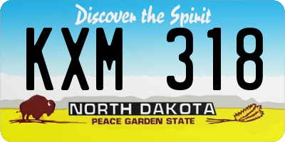 ND license plate KXM318
