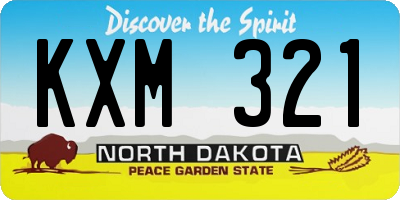ND license plate KXM321