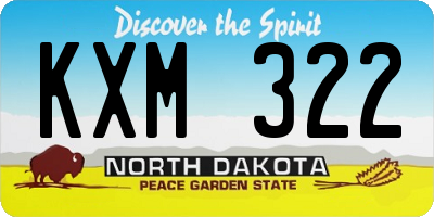 ND license plate KXM322