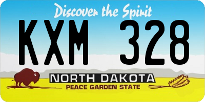 ND license plate KXM328