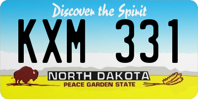 ND license plate KXM331