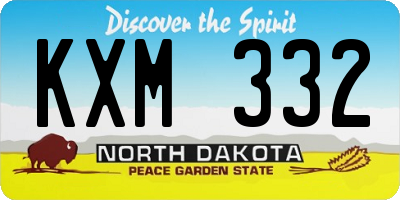 ND license plate KXM332