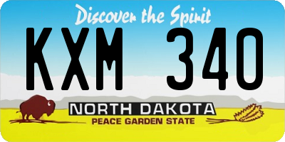 ND license plate KXM340