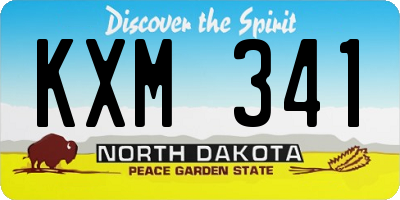 ND license plate KXM341