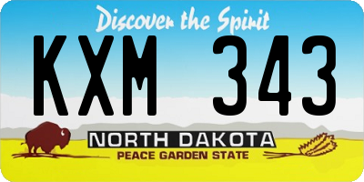 ND license plate KXM343