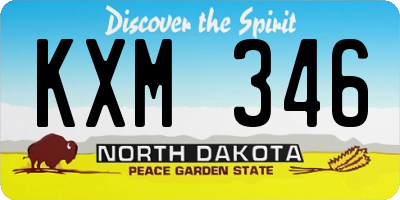 ND license plate KXM346