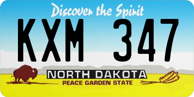 ND license plate KXM347