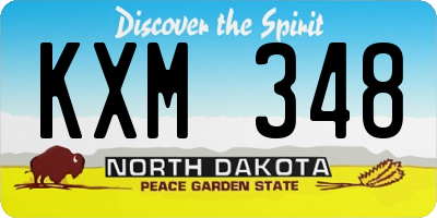 ND license plate KXM348