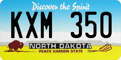 ND license plate KXM350
