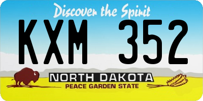 ND license plate KXM352
