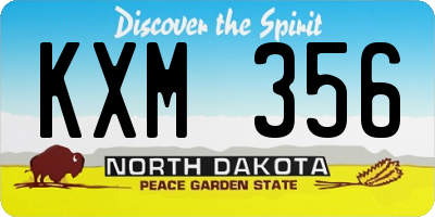 ND license plate KXM356