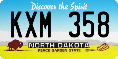 ND license plate KXM358